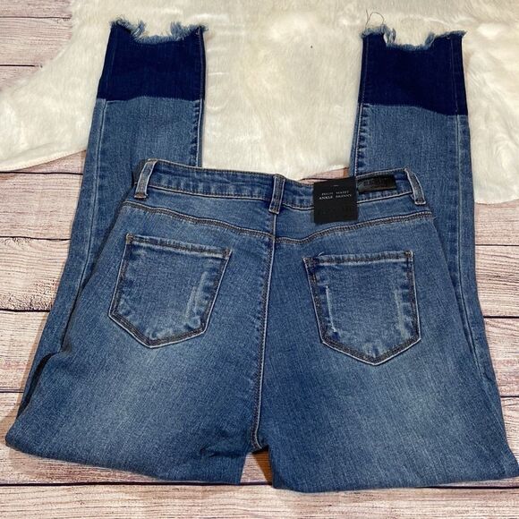 NWT Black Label C’EST TOI Destructed Two-Tone Skinny - Picture 7 of 9